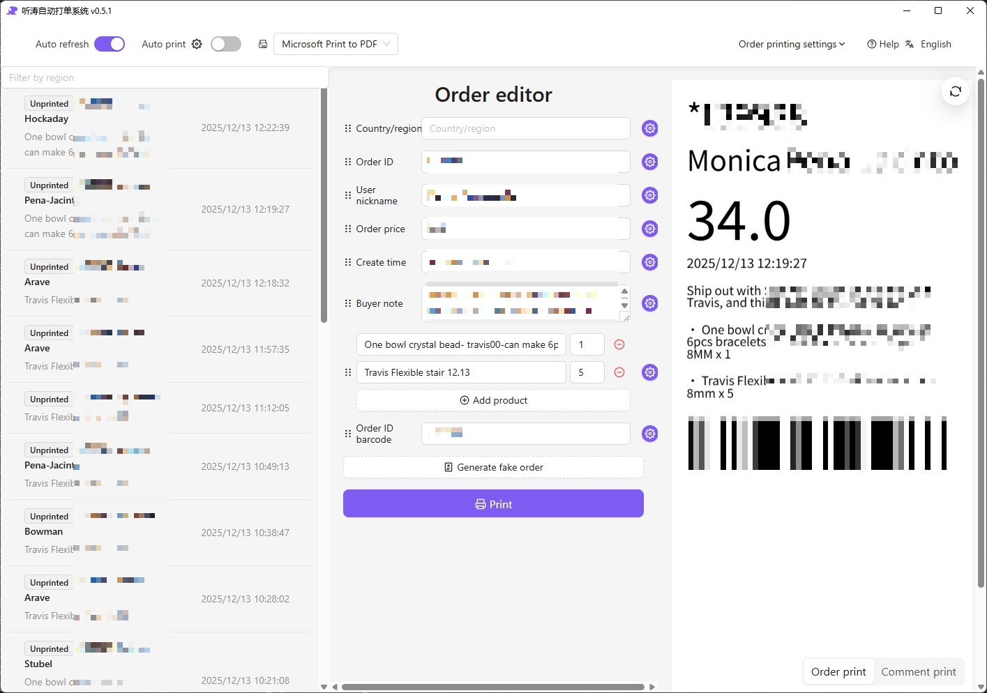 TikTokShop Shopify Printer Software